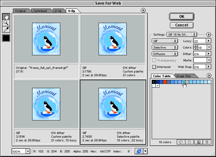 Photoshop 5.5's Save for Web Dialog.