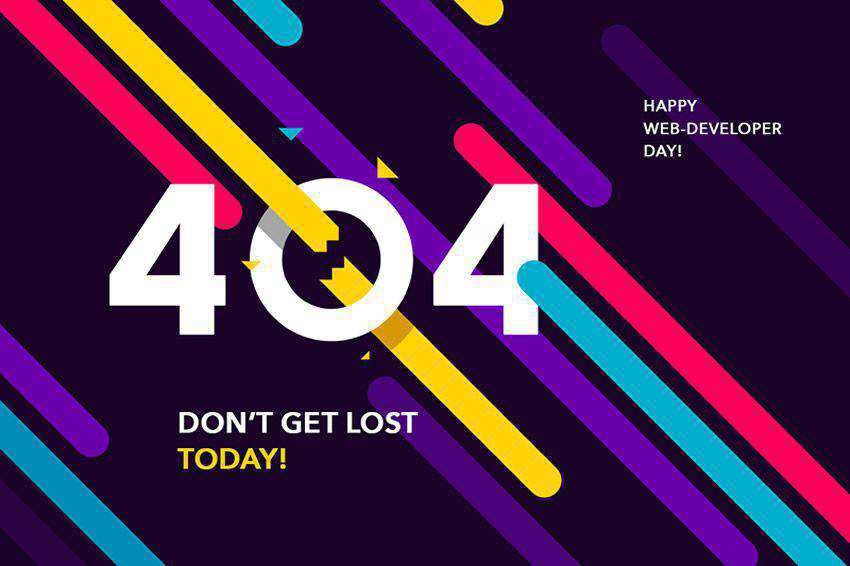 happy 404 page not found web design inspiration