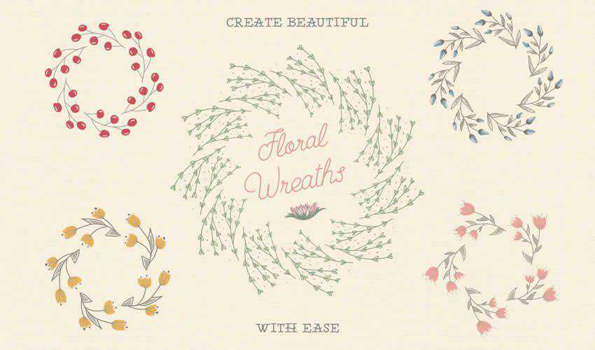 Floral Pattern adobe illustrator brush brushes abr pack set free
