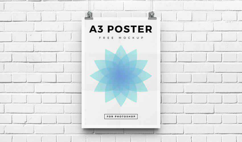 Free A3 psd photoshop poster mockup template editable flyer