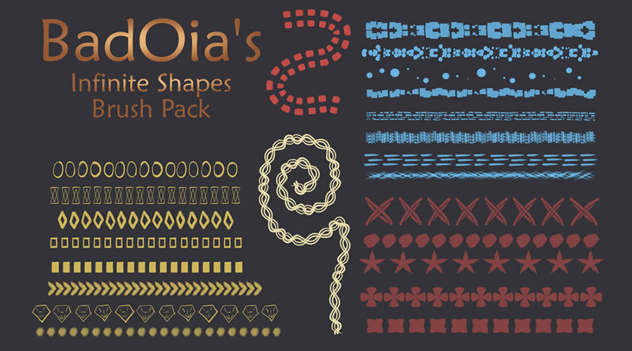BadOia Repeating Pattern Affinity Designer Free Brush Set