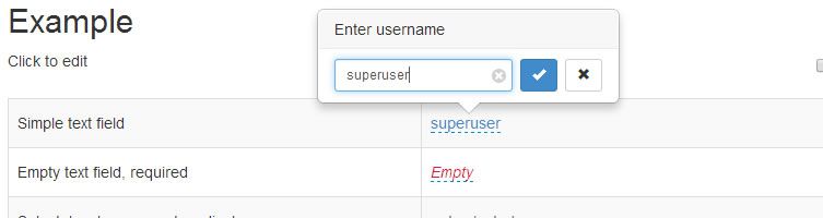 library create editable elements Bootstrap page