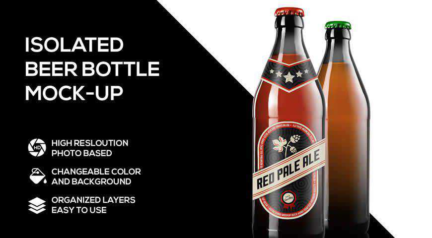 Beer Bottle Photoshop PSD Mockup Template