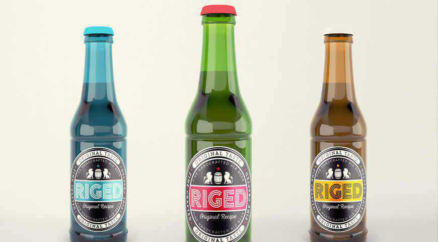 Realistic Beer Bottle Photoshop PSD Mockup Template