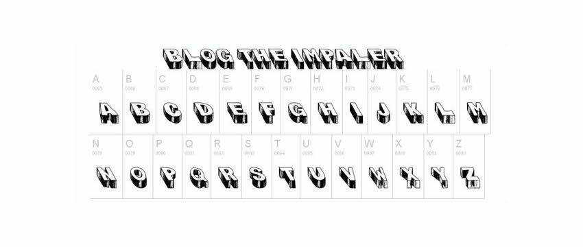 Blog the Impaler Chunky 3d Free Font