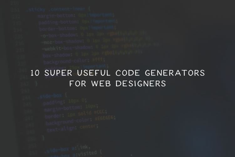10 Super Useful Code Generators for Web Designers
