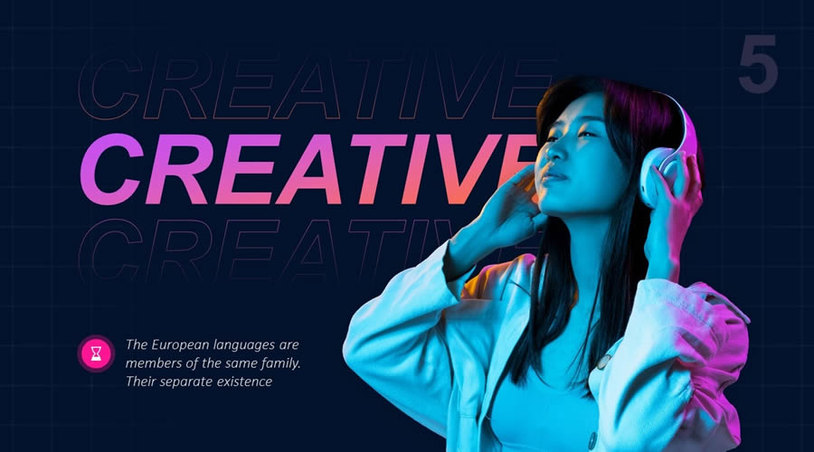 Neon Multi-purpose free powerpoint templates designers creatives 