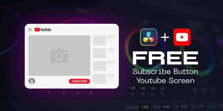 YouTube screen Subscribe button free davinci resolve template video motion design