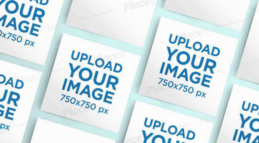 Square Flyers Forming a Grid Photoshop PSD Mockup Template