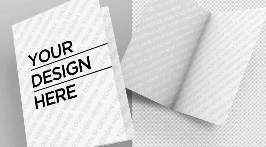 Two Bifold Brochure Photoshop PSD Mockup Template