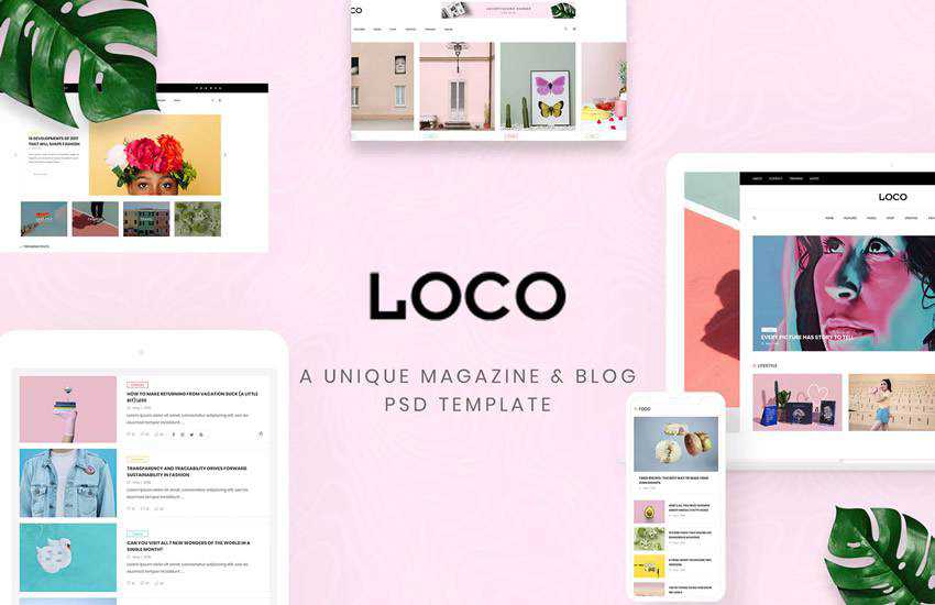 Alohan Fashion Magazine Shop web design layout adobe photoshop template free psd format