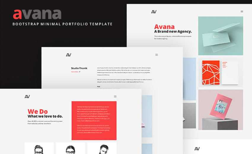 Avana free Minimal Portfolio Bootstrap Template