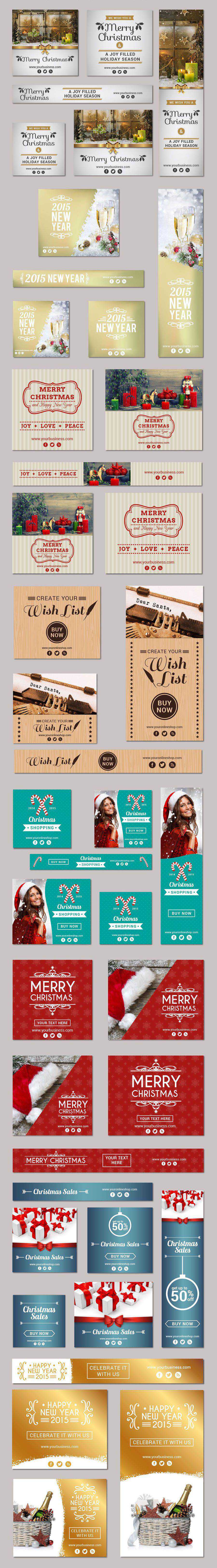 free Vector Christmas Banner Set Preview