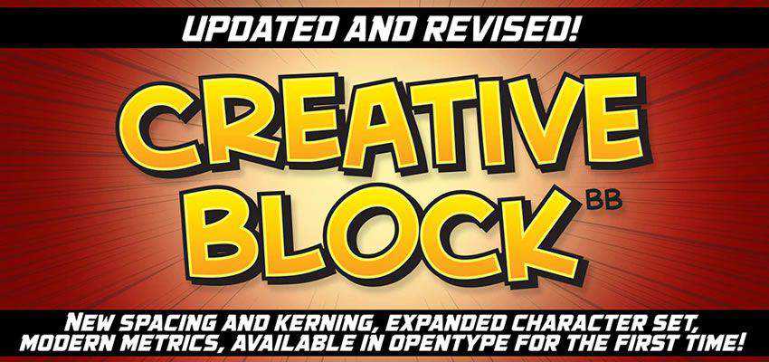 Creative Block Comic Font free comic cartoon font family