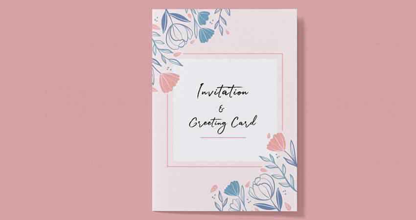 Invitation Greeting Card Mockup Template Photoshop PSD