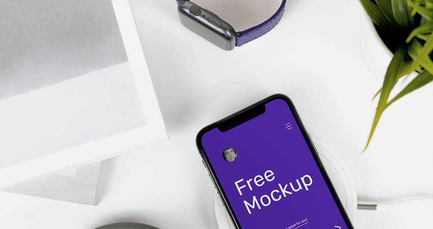 X on Desk free iphone mockup template psd photoshop