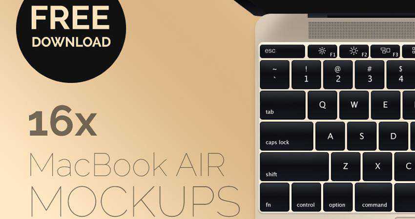 16 MacBook Air free macbook mockup template psd photoshop