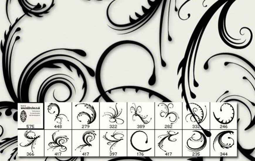 Spiky Swirls ribbon swirl photoshop brush free