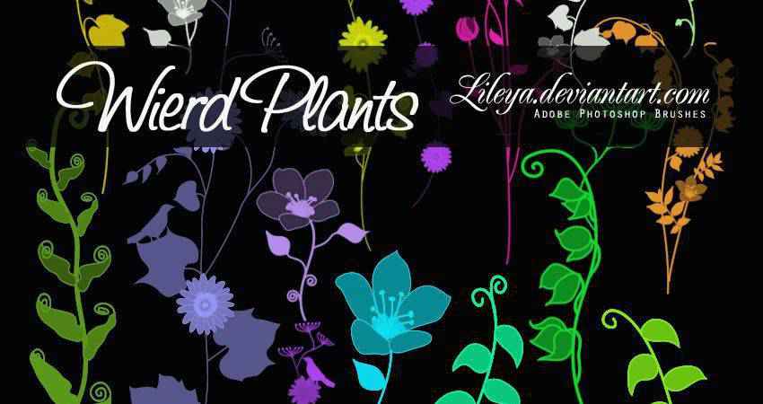 Weird Plants free photoshop nature brush sets