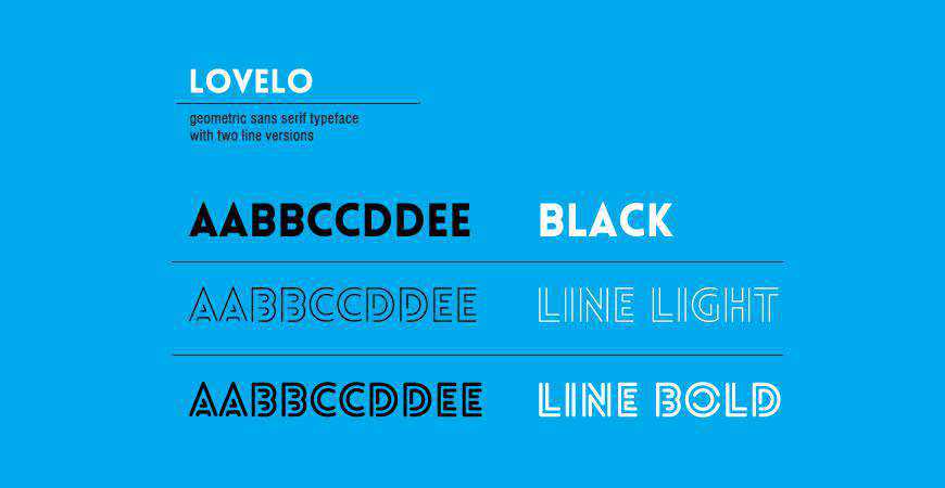 Lovelo free title headline typography font typeface