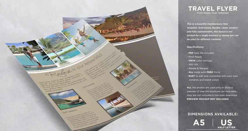Relax & Travel Flyer Template Photoshop PSD AI