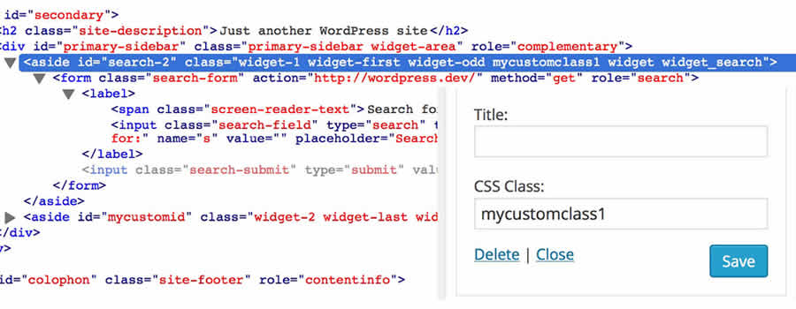 Widget CSS Classes