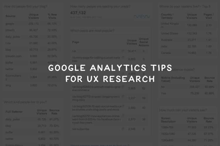 10 Google Analytics Tips for UX Research