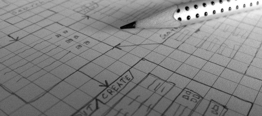 Sketch of a website UI.