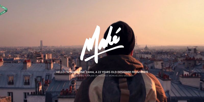 Mahedine Yahia creative portfolio handdrawn typography web design trend