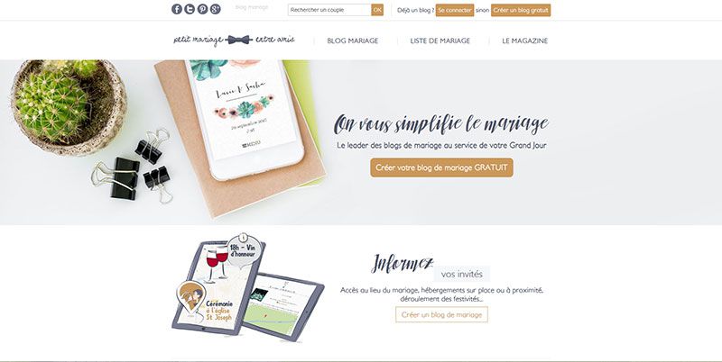 Petit Mariage entre Amis handdrawn typography web design trend