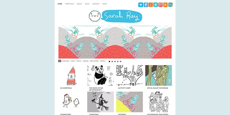 Sarah Ray handdrawn typography web design trend