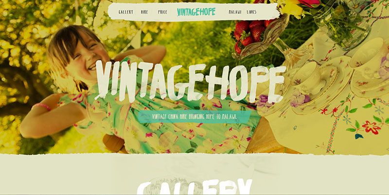 Vintage Hope handdrawn typography web design trend