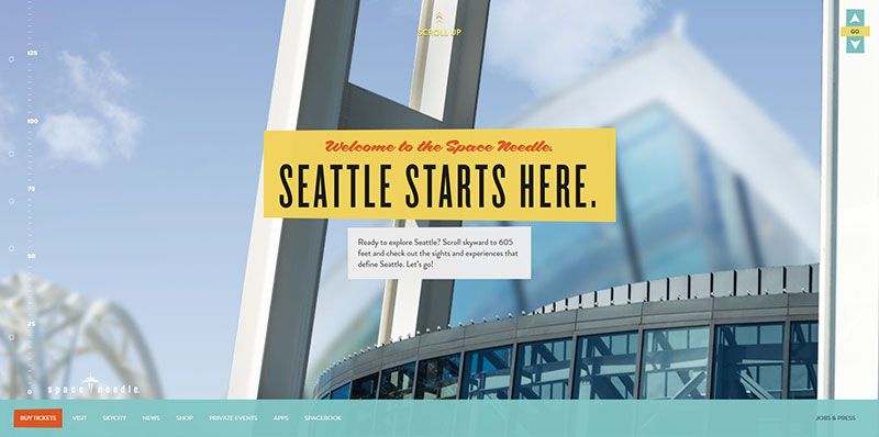 Space Needle handdrawn typography web design trend