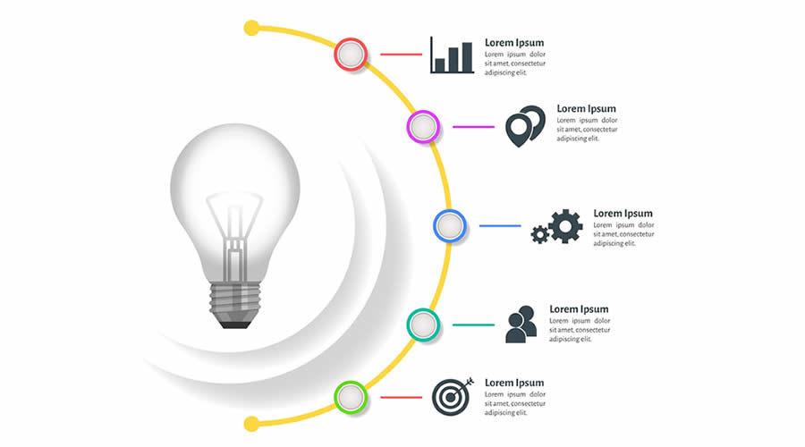 Infographic with a Light Bulb