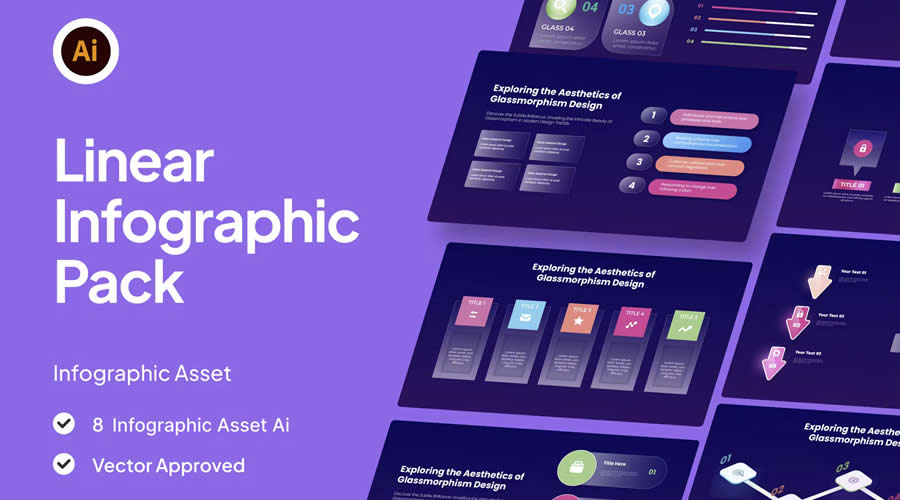 Linear Infographic Asset Vector Template