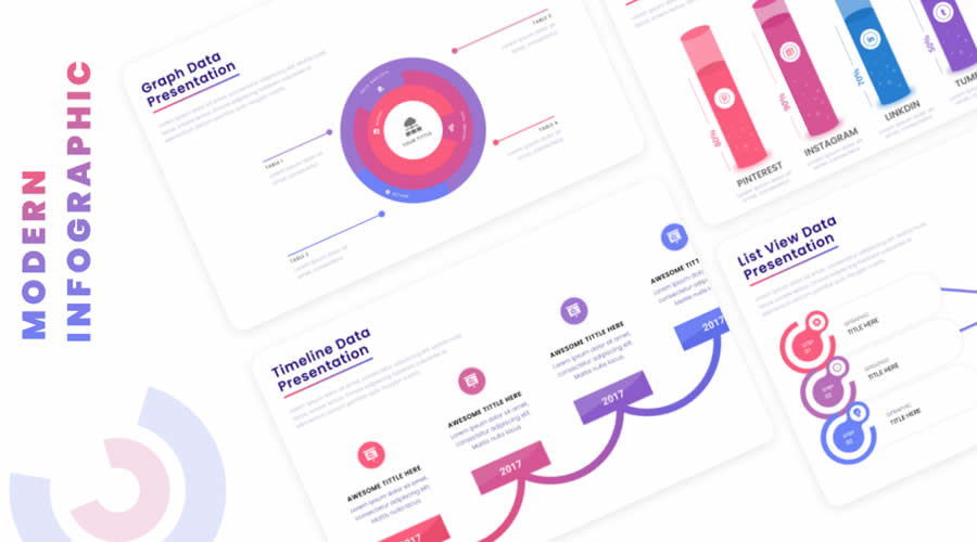 Modern Neon Glassmorphism Infographic Template