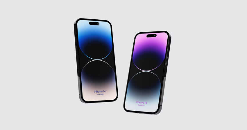Floating iPhone 14 Mockup template psd photoshop