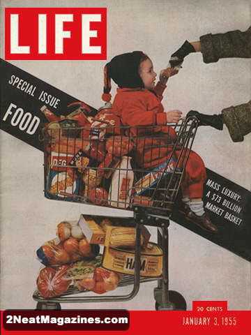 life magazine cover shopping cart food issue design