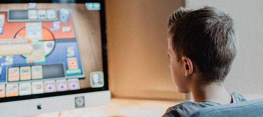 A child playing a video game.