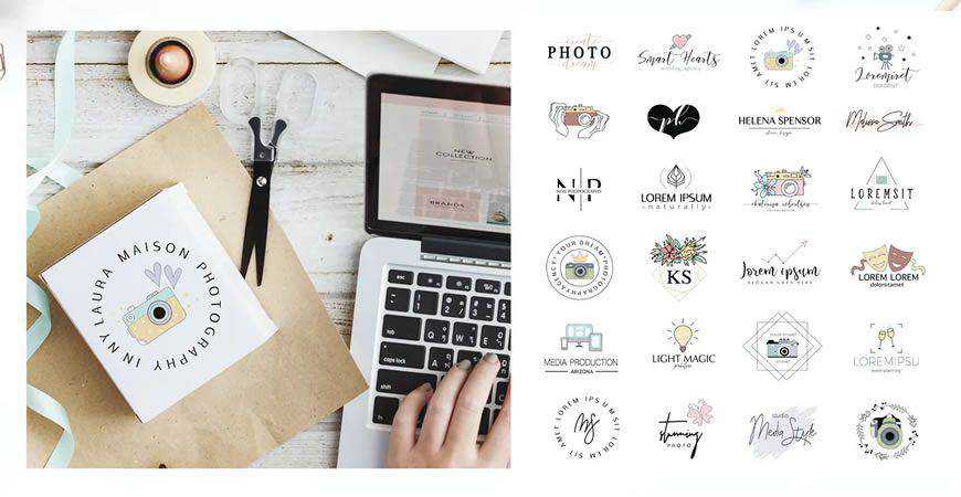 Illustrated Logo Templates photographer camera photography