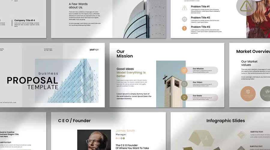 Contemporary powerpoint business proposal presentation template