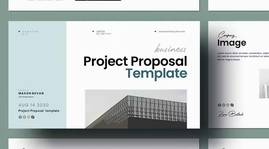 clean modern powerpoint business proposal presentation template