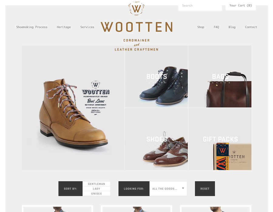 Wootten ecommerce web design inspiration user interface shop