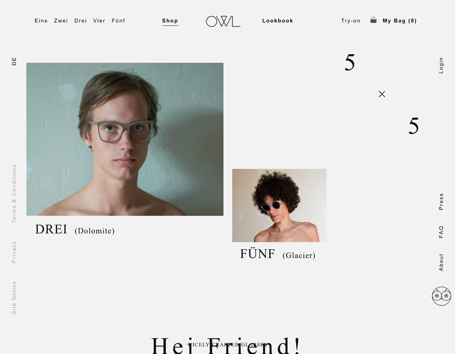 OWL ecommerce web design inspiration user interface shop