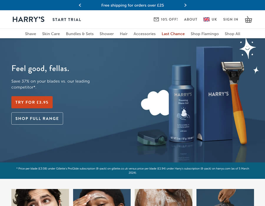harrys ecommerce web design inspiration user interface shop