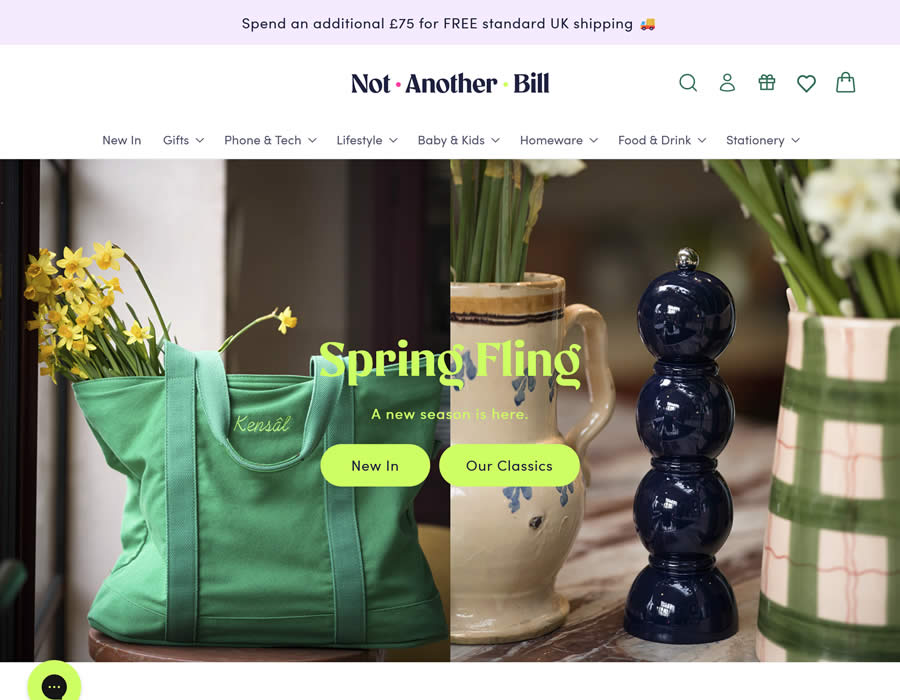 Not-Another-Bill ecommerce web design inspiration user interface shop