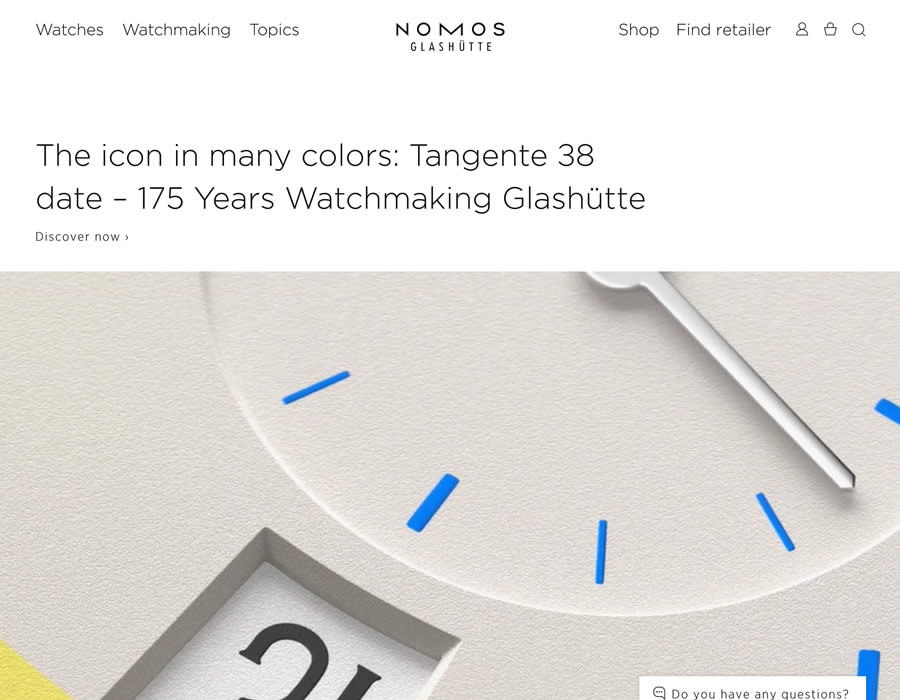 NOMOS Glashütte ecommerce web design inspiration user interface shop