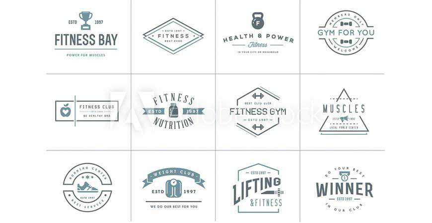 Vector Fitness Aerobics Gym Logo Templatessport fitness work