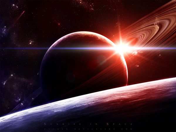 space wallpaper Sunrise in Space