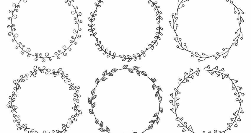 Cute Sketchy Leaf Frame vector template free illustrator